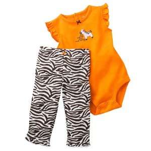 Carters Baby Girls 2 piece Cotton Bodysuit and Pants Set Wild About 