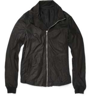 Rick Owens Intarsia Distressed Leather Jacket  MR PORTER