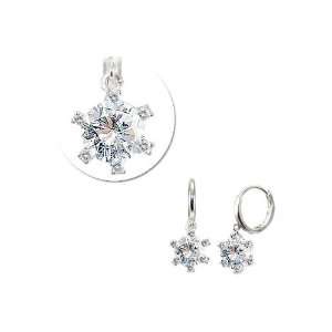 14k White Gold, Simple Solitaire Dangling Drop Earring Lab 
