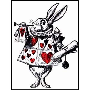  Alice in Wonderland White Rabbit Colorized Postage Stamp 