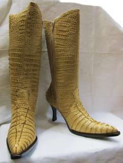 WOMENS ALIGATOR CROCODILE TAIL BOOTS SHOES DOLCE  