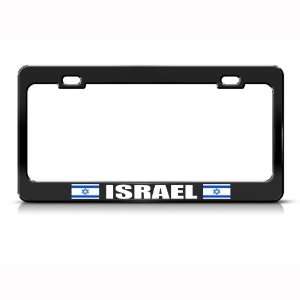  Israel Flag Black Country Metal license plate frame Tag 