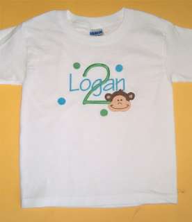 Personalized MONKEY Name or Birthday Age Number T Shirt  