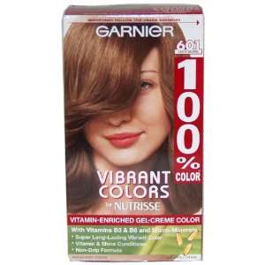 Garnier 100% Color Intense Gel Creme Color, Permanent, Light Brown 601