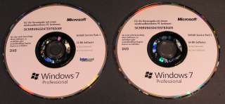 Windows 7 Professional 32/64 Bit Hologramm DVDs + SP1 Vollversion NEU 