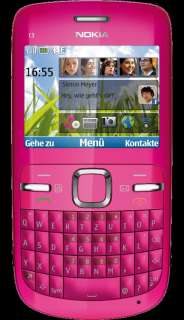 Nokia C3 C 3 Smartphone Hot Pink Rosa Neu OVP 6438158246010  
