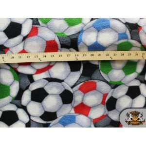   Soccer Balls Multi colors Fabric / By the Yard 