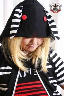 Gothic Punk Red Eye Monster Hell Bunny Hoody TUX Jacket  