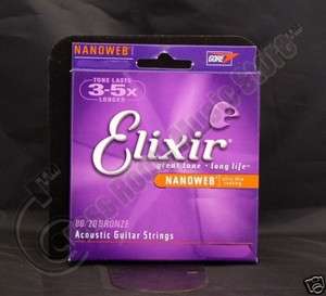   Elixir Nanoweb Medium Acoustic Guitar Strings Pack 733132111022  