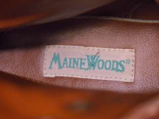 1990s Vtg MAINE WOODS Leather Flat Lace up Boots 9.5 M  
