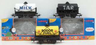 Marklin HO Scale Thomas & Friends Tidmouth Milk, TAR & Sodor Tank Cars 
