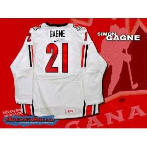 Simon Gagne Team Canada White Jersey   Autographed NHL 