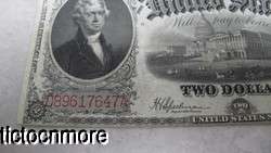 US 1917 $2 TWO DOLLAR LEGAL TENDER LARGE NOTE RED SEAL WASHINGTON DC 