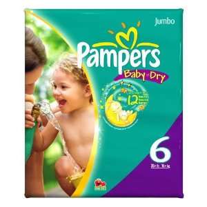 Pampers Baby Dry Diapers Size 6, 18 Count (Pack of 4)  