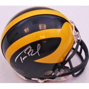 Signed Tom Brady Michigan Wolverines Mini Helmet   Autographed College 