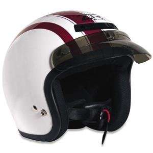    Z1R Jimmy Retro Stripe Helmet   X Large/White/Red: Automotive