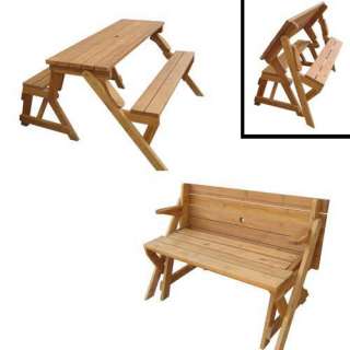   INTERCHANGEABLE FIR WOOD PICNIC TABLE AND GARDEN BENCH MPG ACT04