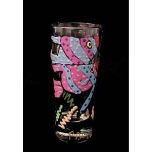 Angel Fish Design   Hand Painted   Collectible Shooter Glass   1.5 oz 