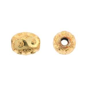 18k Gold Plated Brass   Spacers   Melon with Polished Circles   7.5mm 