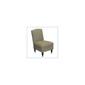 Skyline Furniture Nail Button Armless Chair in Berne Black  