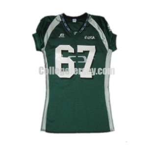   No. 67 Game Used Tulane Russell Football Jersey