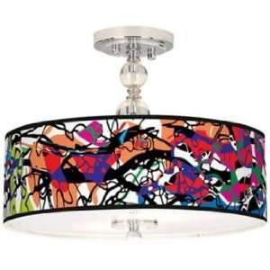  Paintbox Giclee 16 Wide Semi Flush Ceiling Light