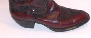 RJ Foley boots burgundy red leather 8.5 WESTERN Maine  