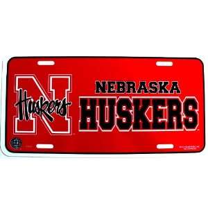   Corn Huskers 6 x 12 Styrene Plastic License Plate: Sports & Outdoors