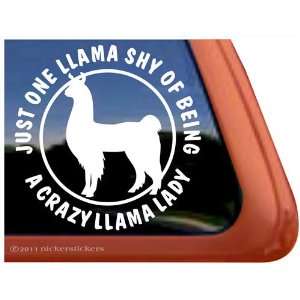 Crazy Llama Lady Window Decal Sticker
