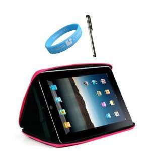  iPad Black Pink Case + Silver Stylus for Apple iPad 