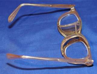  Horn Rimmed Clear Glass Safety Glasses Wire Screen Shields  