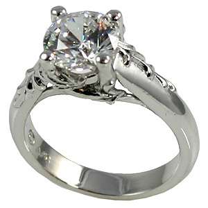 00 CT ANTIQUE FLORAL ENGAGEMENT RING SOLID .925 STERLING SILVER 