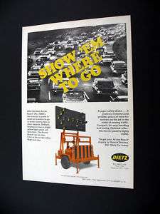 Dietz Arrow Board flashing traffic light 1976 print Ad  