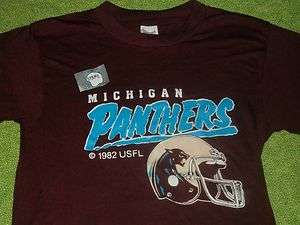 VINTAGE 1982 Michigan Panthers Football Team USFL T Shirt DEADSTOCK 