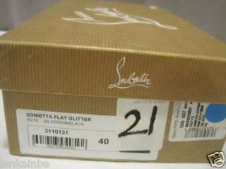 Christian Louboutin Sonietta Glitter Flats Shoes 40 10  