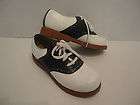 NICE! Stride Rite..Girl Blue and White Leather Saddle Oxford Size 1