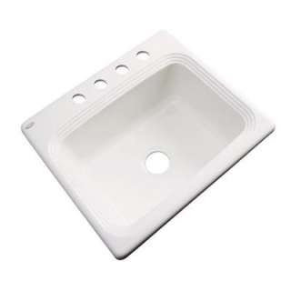 Thermocast Rochester Drop In Acrylic25x22x9 4 Hole Single Bowl Kitchen 