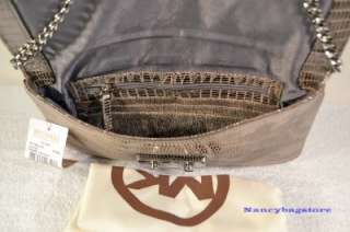 NWT Michael Kors Sloan Genuine Leather Clutch (Nickel)  