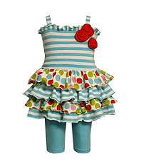 Bonnie Baby Newborn Striped Tiered Dress & Leggings Set $19.99