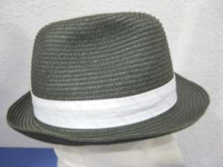 Olive Green Summer Straw Stingy Brim Porkpie Fedora Hat  