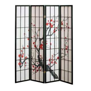 Home Decorators Collection Cherry Blossom 70.5 in. H x 70 in. W Black 