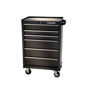 Husky Black 26 in. 6 Drawer Tool Cabinet 2640BKCA6THD at The Home 