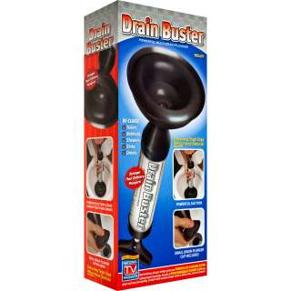 Drain Buster Powerful Multi Drain Plunger   2 Interchangeable Small 