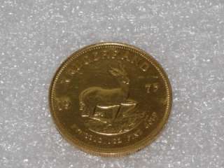   AFRICAN 1 OUNCE FINE GOLD KRUGERRAND COIN (1 OZ PURE GOLD)!  