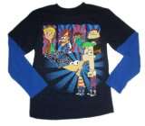  PHINEAS and FERB   Kinder Langarm T Shirt, Lagen Look, Gr 