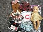 VINTAGE 1950S VOGUE GINNETTE GINNY BABY DOLL WITH 6PC CLOTHING LOT 
