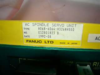 FANUC AC Spindle Servo Unit, Certified repair, A06B 6064 H326#H550 