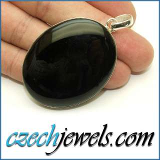 Rainbow obsidian huge oval .925 silver pendant (1pc)  