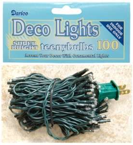 Teeny Tiny Rice Light String Green Cord 100 count  