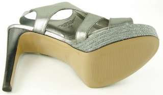   MIXITUP Pewter Metallic Womens Shoes Platform Sandals Slingbacks 8.5